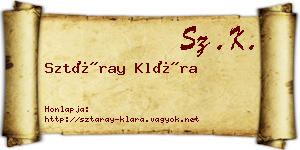 Sztáray Klára névjegykártya